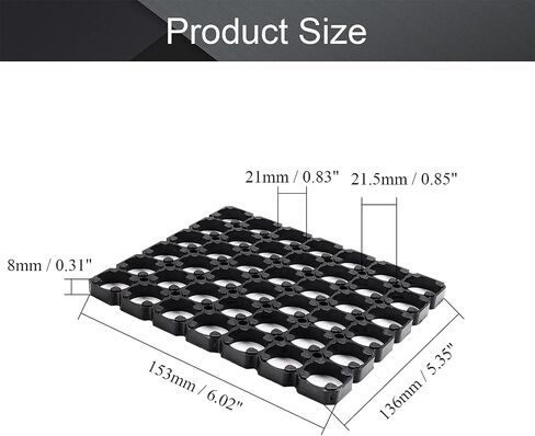 Fielect 10Pcs 6x7 Cell Spacer 21700 Lithium Battery Holder Bracket for DIY Battery Pack 21.3mm Hole Dia in Saudi Arabia