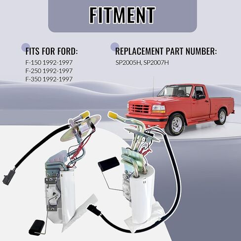 مجموعة مضخة الوقود الأمامية والخلفية SP2005H SP2007H تناسب Ford F-150 F-250 F-350 1992 1993 1994 1995 1996 1997 معدلات تدفق الضغط العالي (2 قطعة) in Saudi Arabia