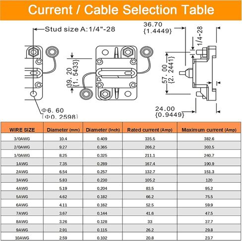 80 Amp Circuit Breaker with Manual Reset Fuse for Car Marine Trolling Motors Boat ATV Manual Power Protect for Audio System Fuse DC 12V-48V Waterproof (80A) in Saudi Arabia