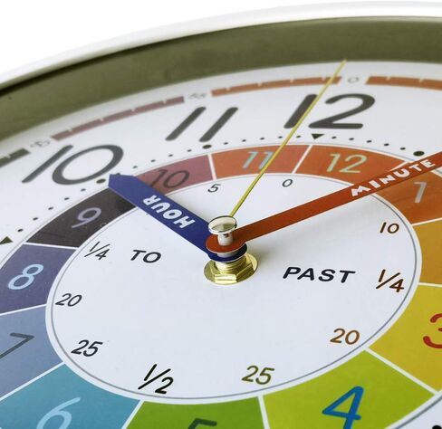 Wristart Time Teaching Clock 12 Inch Silent Wall Clock for Kids Learning Time, Silent Non-Ticking Quartz Decorative Wall Clock for Teacher's Classrooms Or Children's Bedrooms in Saudi Arabia
