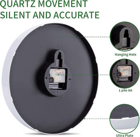 12 Inch Glow in the Dark Wall Clock, Silent Non-Ticking, Battery Operated, Easy to Read, Ideal for Elderly or Visually Restricted in Saudi Arabia