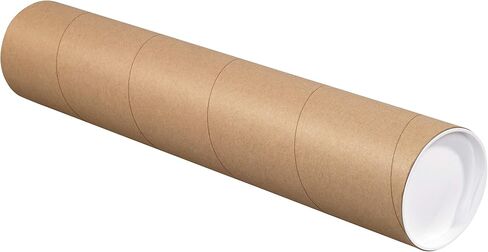 أنابيب بريدية من Aviditi Kraft مع أغطية، مقاس 10.16 سم × 45.72 سم، عبوة من 15 قطعة، للشحن والتخزين والبريد وحماية المستندات والمخططات والملصقات in Saudi Arabia