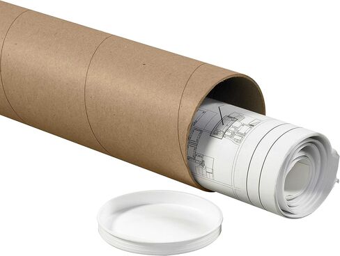 أنابيب بريدية من Aviditi Kraft مع أغطية، مقاس 10.16 سم × 45.72 سم، عبوة من 15 قطعة، للشحن والتخزين والبريد وحماية المستندات والمخططات والملصقات in Saudi Arabia