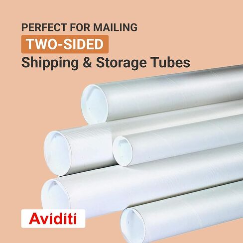 AVIDITI Cardboard Tubes with Caps, 18"L x 3"W x 3"H, Pack of 24 | Poster Tube for Mailing and Storage of Blueprints, Artwork, Crafts, Long Art Holder, 18 inches in Saudi Arabia