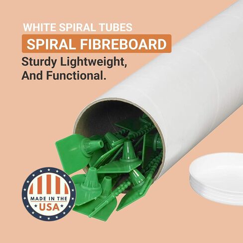 AVIDITI Cardboard Tubes with Caps, 18"L x 3"W x 3"H, Pack of 24 | Poster Tube for Mailing and Storage of Blueprints, Artwork, Crafts, Long Art Holder, 18 inches in Saudi Arabia