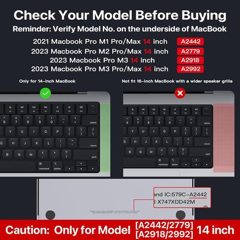 for MacBook Pro 14 inch Case 2024-2021 M4 M3 M2 M1 Pro/Max [100% Match Official Color] A3401 A3112 A2992 A2918 A2779 A2442 Matte Cover Protective Hard Shell Case Laptop - Space Black Clear in Saudi Arabia