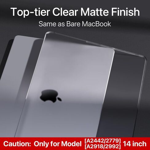 for MacBook Pro 14 inch Case 2024-2021 M4 M3 M2 M1 Pro/Max [100% Match Official Color] A3401 A3112 A2992 A2918 A2779 A2442 Matte Cover Protective Hard Shell Case Laptop - Space Black Clear in Saudi Arabia