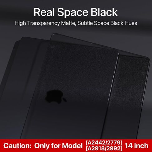 for MacBook Pro 14 inch Case 2024-2021 M4 M3 M2 M1 Pro/Max [100% Match Official Color] A3401 A3112 A2992 A2918 A2779 A2442 Matte Cover Protective Hard Shell Case Laptop - Space Black Clear in Saudi Arabia
