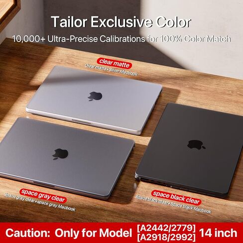 for MacBook Pro 14 inch Case 2024-2021 M4 M3 M2 M1 Pro/Max [100% Match Official Color] A3401 A3112 A2992 A2918 A2779 A2442 Matte Cover Protective Hard Shell Case Laptop - Space Black Clear in Saudi Arabia