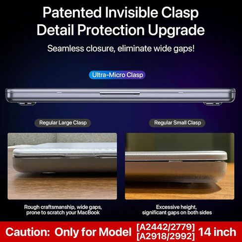 for MacBook Pro 14 inch Case 2024-2021 M4 M3 M2 M1 Pro/Max [100% Match Official Color] A3401 A3112 A2992 A2918 A2779 A2442 Matte Cover Protective Hard Shell Case Laptop - Space Black Clear in Saudi Arabia