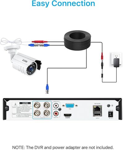 نظام كاميرات مراقبة منزلية ZOSI 8CH 5 ميجابكسل، H.265+ 8 قنوات 5 ميجابكسل CCTV DVR، 8 كاميرات مراقبة سلكية 5 ميجابكسل داخلية وخارجية، رؤية ليلية 120 قدمًا، كشف الحركة، محرك أقراص ثابتة 2 تيرابايت للتسجيل على مدار الساعة طوال أيام الأسبوع in Saudi Arabia