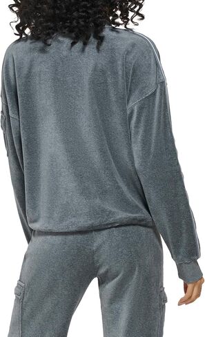 Tommy Hilfiger Women's Velour Fabric Cargo Pockets Pullover Half Zip Ghost Debossed Logo Taping in Kuwait