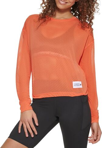 Tommy Hilfiger Women's Performance Drop Shoulder Mesh Pullover Bunjee Waistband Drawcord in Saudi Arabia