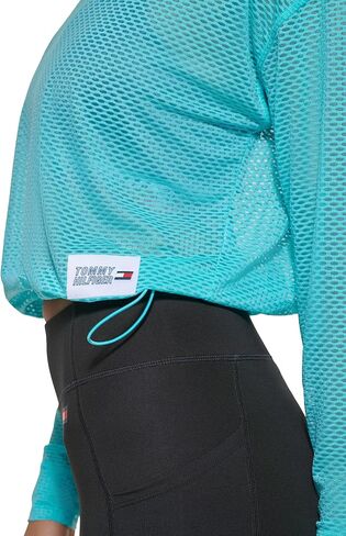 Tommy Hilfiger Women's Performance Drop Shoulder Mesh Pullover Bunjee Waistband Drawcord in Saudi Arabia