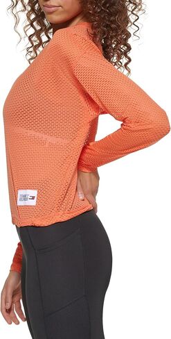 Tommy Hilfiger Women's Performance Drop Shoulder Mesh Pullover Bunjee Waistband Drawcord in Saudi Arabia