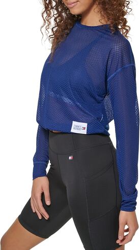 Tommy Hilfiger Women's Performance Drop Shoulder Mesh Pullover Bunjee Waistband Drawcord in Saudi Arabia