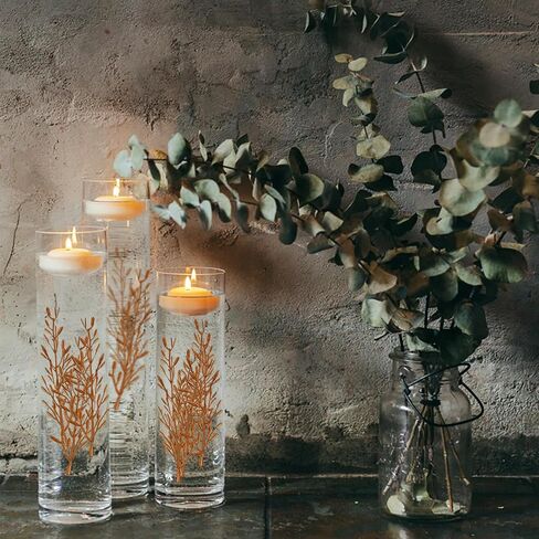 36Pcs Faux Flowers for Floating Candles, Floating-Effect Flowers for Vase Filler, Cylinder Vase Fillers Centerpiece Table Deocrations for Wedding, Party, Event, Home, Restaurant (Ivory) in Kuwait
