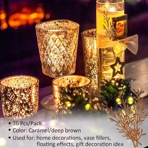 36Pcs Faux Flowers for Floating Candles, Floating-Effect Flowers for Vase Filler, Cylinder Vase Fillers Centerpiece Table Deocrations for Wedding, Party, Event, Home, Restaurant (Ivory) in Kuwait