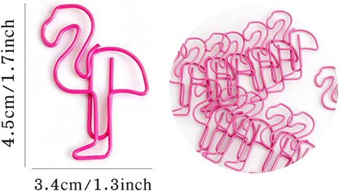 Clear Paper Holder， JruiZhp 50 Pcs Flamingo Shaped Pink Paper Clips Great for Paper Clip Collectors Or Office Gift with Lid and Gift Box (Flamingo) in Saudi Arabia