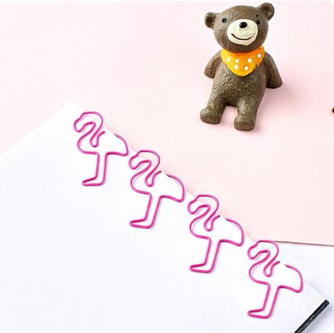Clear Paper Holder， JruiZhp 50 Pcs Flamingo Shaped Pink Paper Clips Great for Paper Clip Collectors Or Office Gift with Lid and Gift Box (Flamingo) in Saudi Arabia