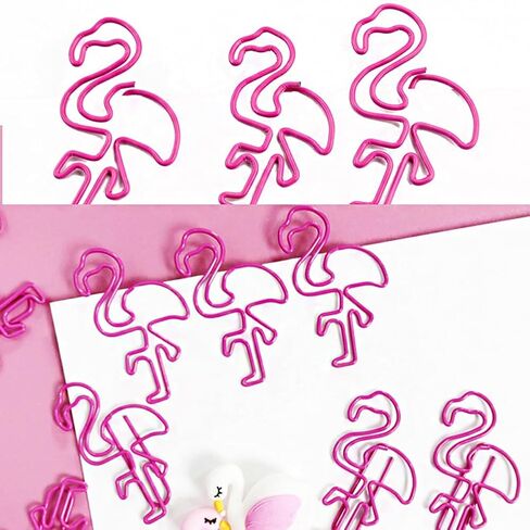 Clear Paper Holder， JruiZhp 50 Pcs Flamingo Shaped Pink Paper Clips Great for Paper Clip Collectors Or Office Gift with Lid and Gift Box (Flamingo) in Saudi Arabia