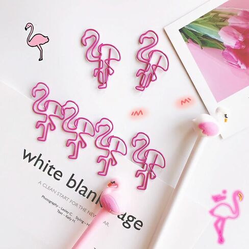 Clear Paper Holder， JruiZhp 50 Pcs Flamingo Shaped Pink Paper Clips Great for Paper Clip Collectors Or Office Gift with Lid and Gift Box (Flamingo) in Saudi Arabia