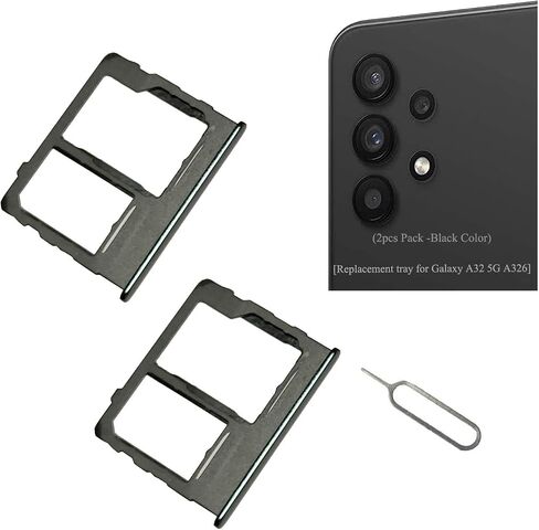[2pcs Pack] Galaxy s8 Replacement SIM Card Tray Holder Parts for Samsung Galaxy s8 G950,Galaxy s8 Plus G955 (Black) in Kuwait
