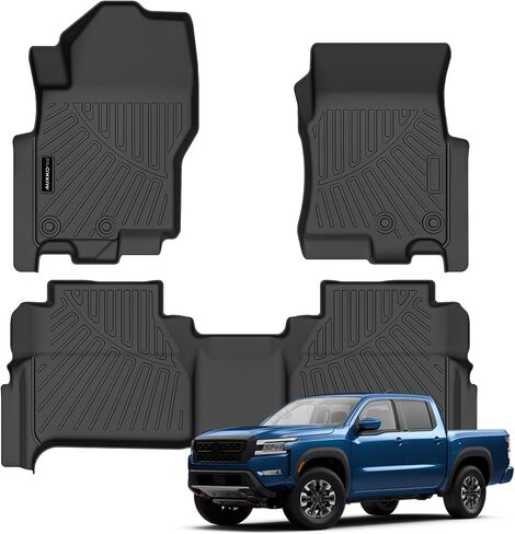 All Weather Floor Mats Fit for Nissan Frontier 2022 2023 2024 Crew Cab w/ 2nd Row Under Seat Storage TPE Liners Frontier Set All Season Odorless Anti-Slip in Saudi Arabia