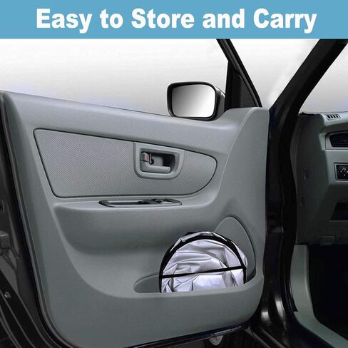 ALAVENTE 6 قطع مظلة شمسية كاملة للسيارة، نافذة الزجاج الأمامي العالمي، مظلة جانبية قابلة للطي، عاكس للحرارة للسيارة، واقي للأشعة فوق البنفسجية الباردة، غطاء درع in Kuwait