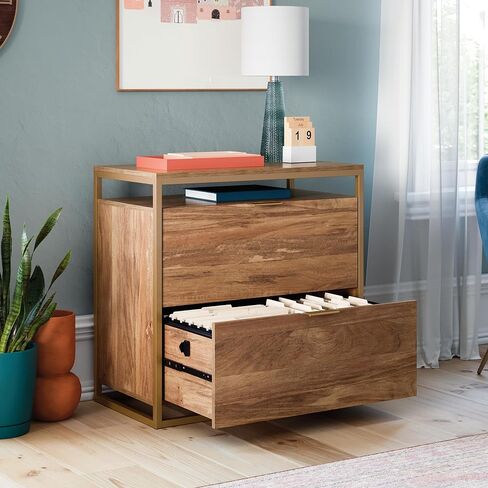 Sauder International Lux Lateral File, L: 30.32" x W: 16.54" x H: 29.72", Sindoori Mango Finish in Kuwait