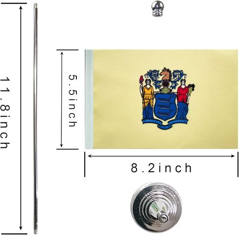 GentleGirl.USA South Dakota State Flag SD Flag, Small Mini South Dakota State Flag Desk Flag Stick Office Table Flag on Stand Base, US Festival Events Celebration Decoration,Desk Home Decoration in Kuwait