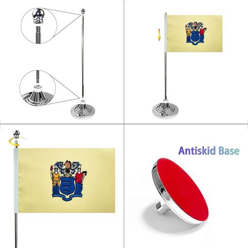 GentleGirl.USA South Dakota State Flag SD Flag, Small Mini South Dakota State Flag Desk Flag Stick Office Table Flag on Stand Base, US Festival Events Celebration Decoration,Desk Home Decoration in Kuwait