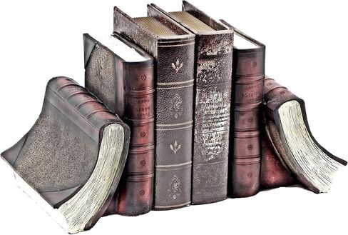 Bellaa 23509 Decorative Bookends Vintage Books Antiques Retro Old World Farmhouse Boho Bookshelf Library Home Decor 7 inch in Saudi Arabia