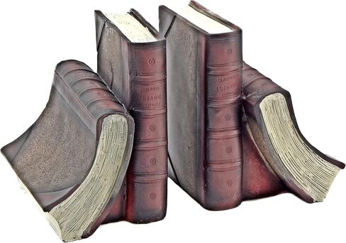 Bellaa 23509 Decorative Bookends Vintage Books Antiques Retro Old World Farmhouse Boho Bookshelf Library Home Decor 7 inch in Saudi Arabia