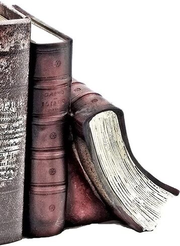 Bellaa 23509 Decorative Bookends Vintage Books Antiques Retro Old World Farmhouse Boho Bookshelf Library Home Decor 7 inch in Saudi Arabia