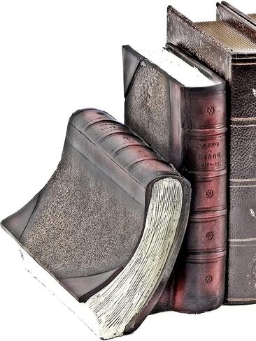 Bellaa 23509 Decorative Bookends Vintage Books Antiques Retro Old World Farmhouse Boho Bookshelf Library Home Decor 7 inch in Saudi Arabia
