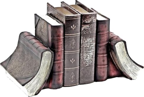 Bellaa 23509 Decorative Bookends Vintage Books Antiques Retro Old World Farmhouse Boho Bookshelf Library Home Decor 7 inch in Saudi Arabia