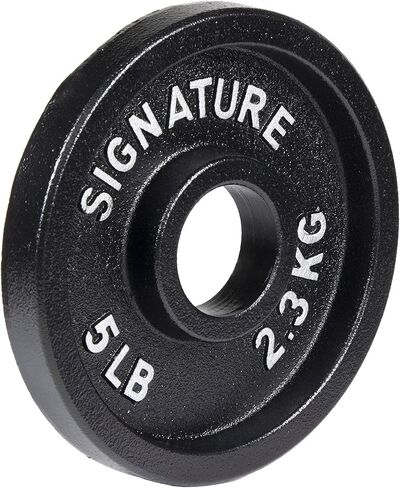 Signature Fitness Deep Dish 2-Inch Olympic Cast Iron Weight Plates with E-Coating in Kuwait