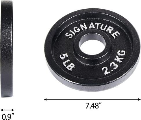 Signature Fitness Deep Dish 2-Inch Olympic Cast Iron Weight Plates with E-Coating in Kuwait