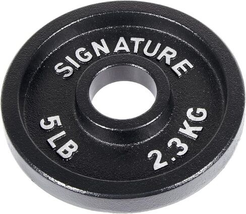 Signature Fitness Deep Dish 2-Inch Olympic Cast Iron Weight Plates with E-Coating in Kuwait