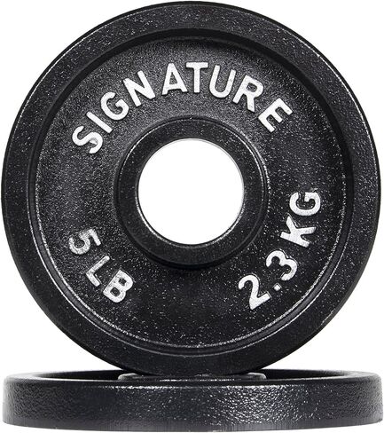 Signature Fitness Deep Dish 2-Inch Olympic Cast Iron Weight Plates with E-Coating in Kuwait