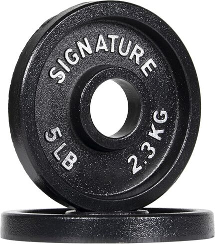 Signature Fitness Deep Dish 2-Inch Olympic Cast Iron Weight Plates with E-Coating in Kuwait