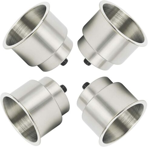 NovelBee Stainless Steel Cup Drink Holder with Drain,Mounting Gasket and Internal pad for Marine Boat Rv Camper (4-Pack) in Saudi Arabia