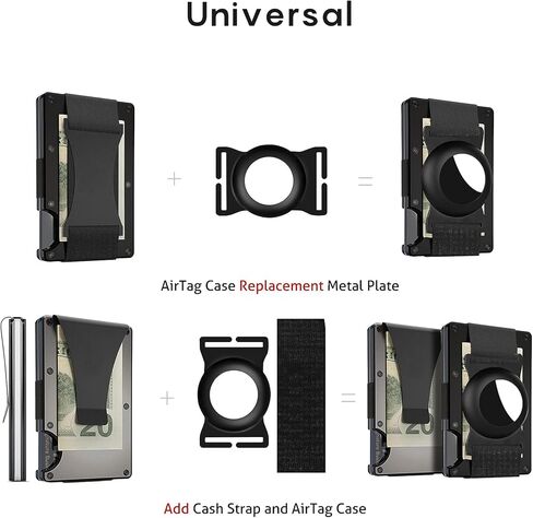 AirTag Holder for Ridge Wallet, Slim Aluminum Secure Tracker Case with RFID Blocking, Cash Strap & Carbon Fiber Design - Enhance Your Ridge Experience in Saudi Arabia