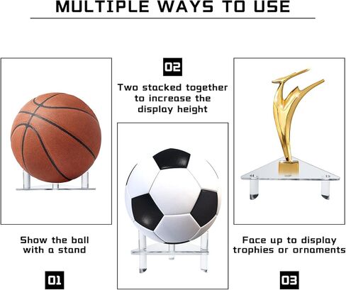 6 عبوات من حامل الكرة الأكريليك، حامل عرض الكرة، حامل تخزين الكرة الرياضية الشفافة لكرة السلة وكرة القدم وكرة القدم وكرة القدم وحامل عرض الكرات in Kuwait