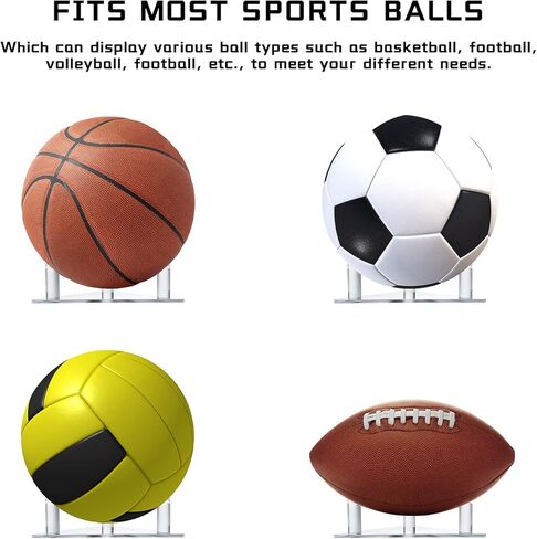 6 عبوات من حامل الكرة الأكريليك، حامل عرض الكرة، حامل تخزين الكرة الرياضية الشفافة لكرة السلة وكرة القدم وكرة القدم وكرة القدم وحامل عرض الكرات in Kuwait