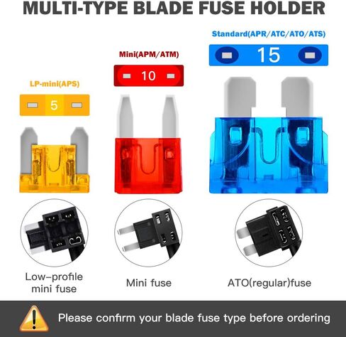 ELECTOP 3 أنواع إضافة دائرة فيوز TAP Fuse محول عدة Mini APM ATM/قياسي ATO ATC APR ATS/حامل منصهر صغير للشفرة 12 فولت 24 فولت مع 18 صمامات شفرة للسيارات والشاحنات والقوارب البحرية in Saudi Arabia