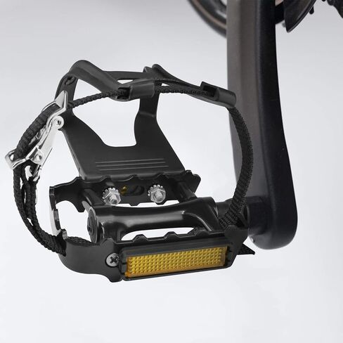 Bike Pedals with Toe Clips and Straps for Outdoor Cycling and Indoor Stationary Bike 9/16-Inch Spindle Resin/Alloy Bicycle Multi-Purpose Pedals in Saudi Arabia