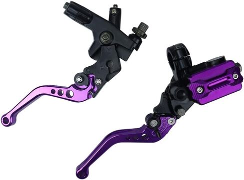 Universal Motorcycle 7/8" 22mm Brake Master Cylinder Reservoir Handlebar Clutch Lever CNC Left & Right Set Compatible with Honda Kawasaki Suzuki Yamaha Purple in Saudi Arabia