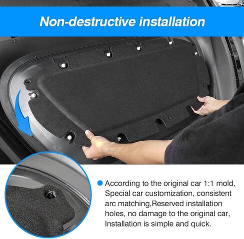 Cartist مخصص مناسب للجذع الأمامي للحد من الضوضاء حصيرة Tesla Model Y 2020 2021 2022 2023 ملحقات Frunk الصوت التخفيت حصيرة عازلة للصوت القطن حصيرة in Saudi Arabia